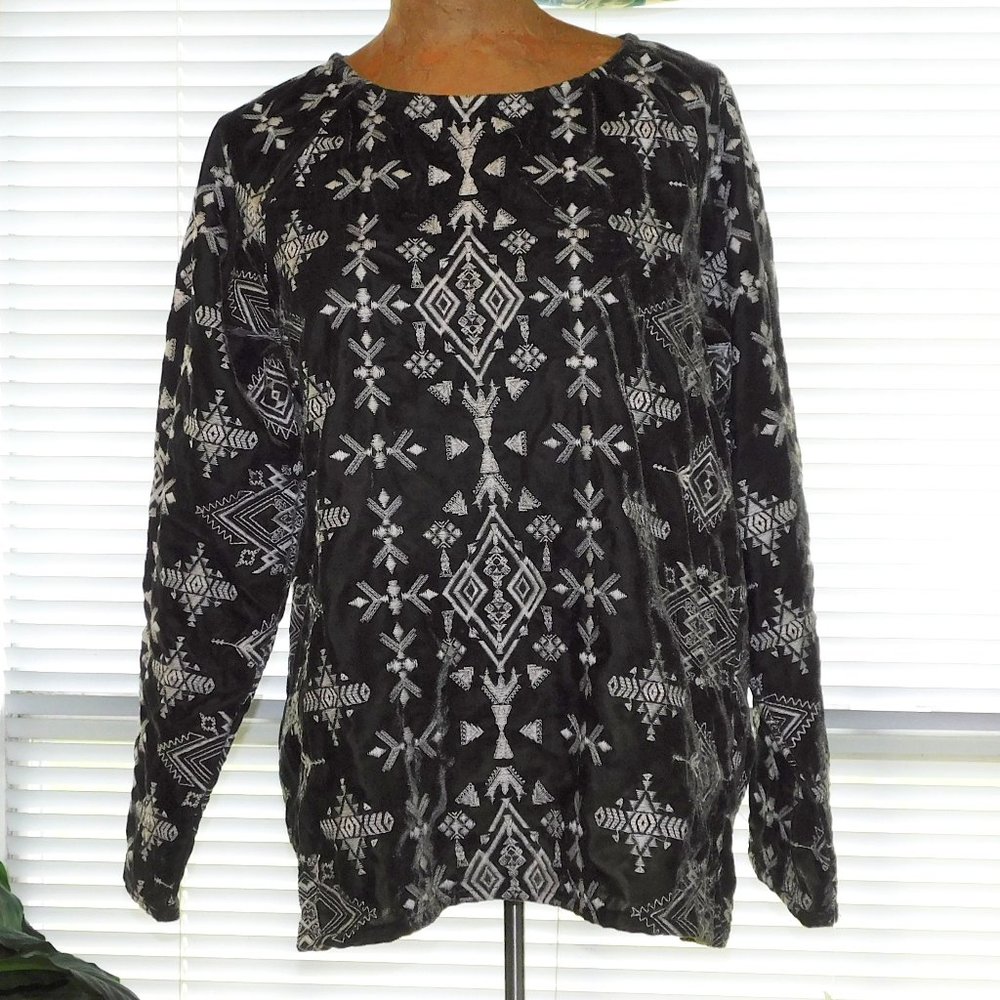 NWT $120 Fog Green Velvet Embroidered Matea Top KYLA SEO XS 4 6